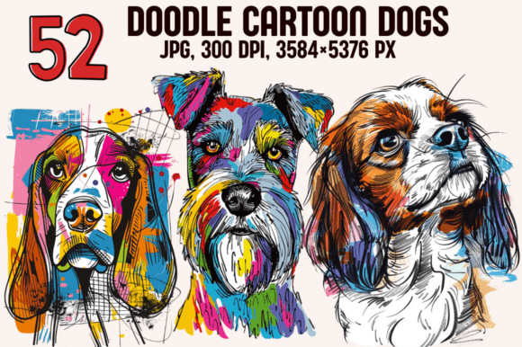 Download Doodle Cartoon Dogs - Cartoon Collection