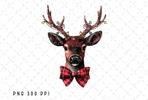 Download Deer Christmas Lights Coquette Bow PNG - Christmas Collection