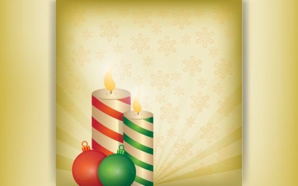 Download Flat Design Christmas Candle Background - Christmas Collection