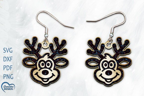 Download Deer Christmas Earrings Laser Cut. - Christmas Collection