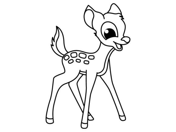 Download Funny Deer Cartoon for Coloring Book. - Cartoon Collection