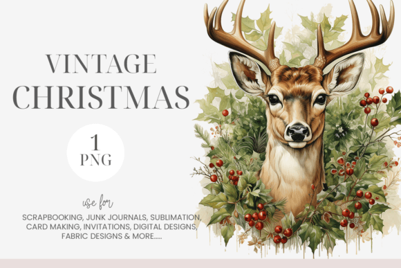 Download Watercolor Christmas Deer Clipart - Christmas Collection