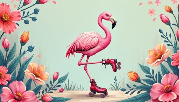 Download Expressionism-style Flamingo Balancing O - Premium Resources