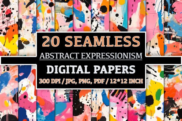 Download 20 Seamless Abstract Expressionism Set - Expressionism Collection