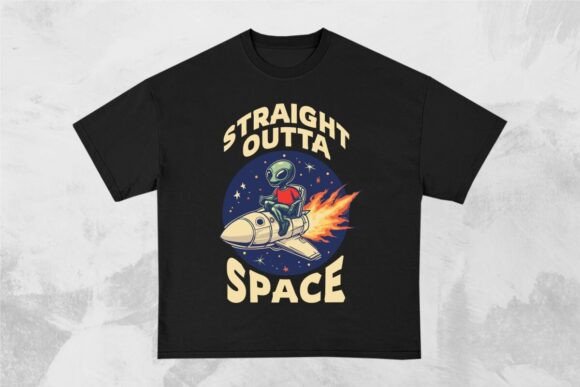 Download Straight Outta Space Funny Alien Design - Alien Collection