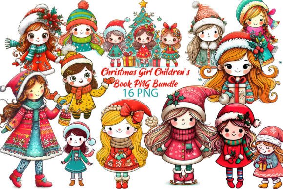 Download Christmas Girl Children's Book PNG Set - Christmas Collection