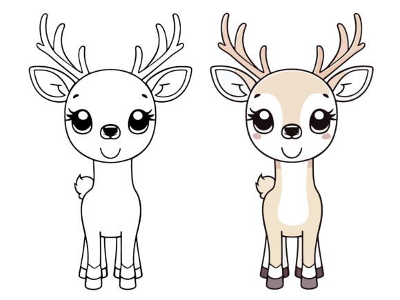 Download Kawaii Deer, Cartoon Characters - Cartoon Collection