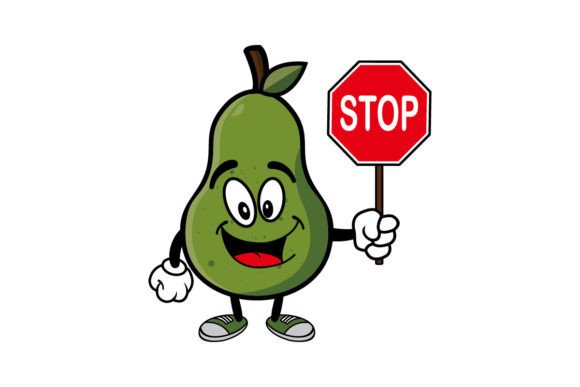 Download Cute Smiling Avocado Cartoon Character - Cartoon Collection